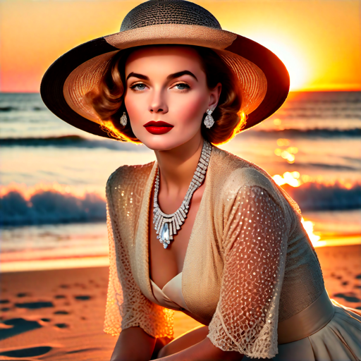 Classy Lady in front of a Sunset