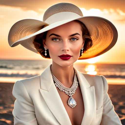 Elegant Lady in front of Sunset