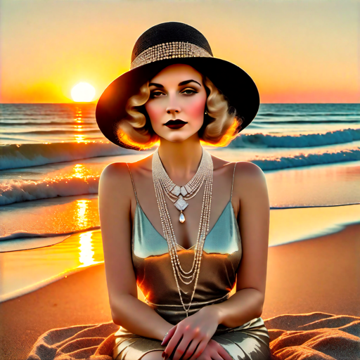 1920s Lady, Sunset